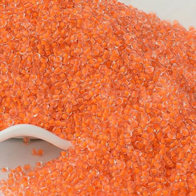 Orange Lined Tiny Miyuki Delica seed beads, 2mm 12/0 japanese preciosa round small glass, 1000pcs