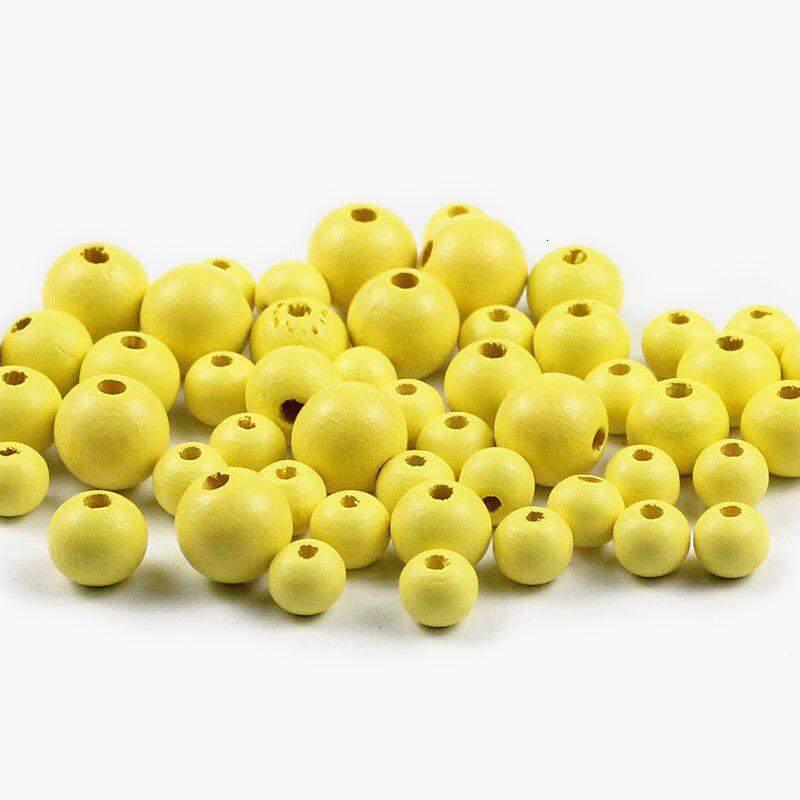 Pastel Wooden Round Beads, 8/10/12mm Spacer Beading Beads For Pacifier Clip Jewelry Findings Making DIY Necklace 200pcs