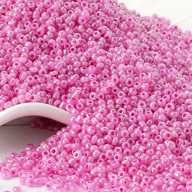 Pearl Deep Pink japanese seed beads, glass Austria Miyuki Delica round small beads, 1000pcs, 2mm 12/0