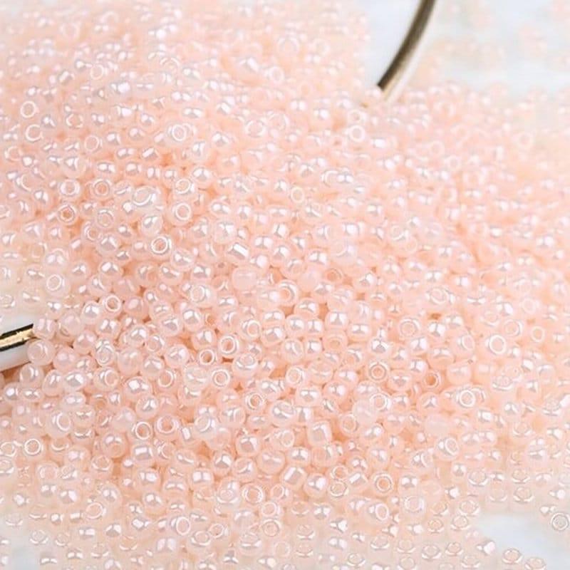 Pearl light Pink japanese seed beads, glass Austria Miyuki Delica round small beads, 1000pcs, 2mm 12/0