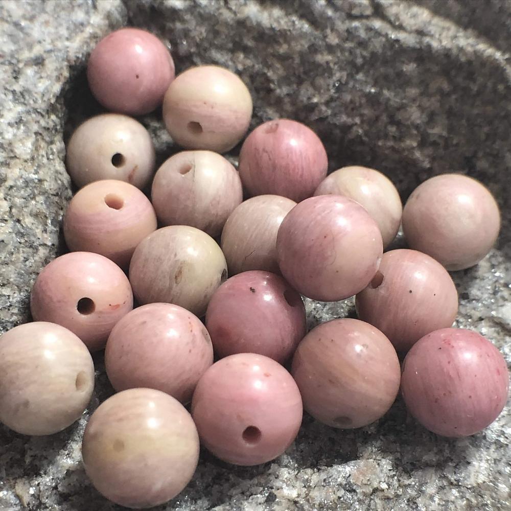 Natural Pink Rhodonite in Quartz selling Round Gemstone Bead Bracelet 12mm