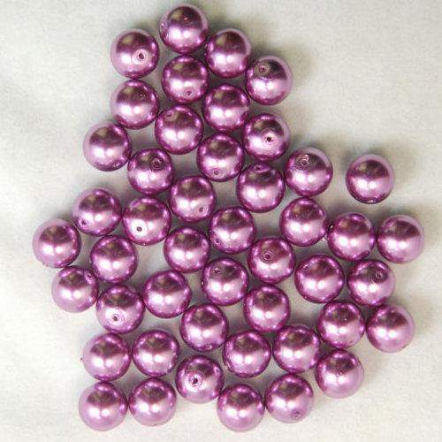 Purple Czech Glass Pearl Round Beads, 100pcs for all size - 3mm 4mm 6mm 8mm 10mm 12mm 14mm, Opaqu loose beads For jewelry making and beading