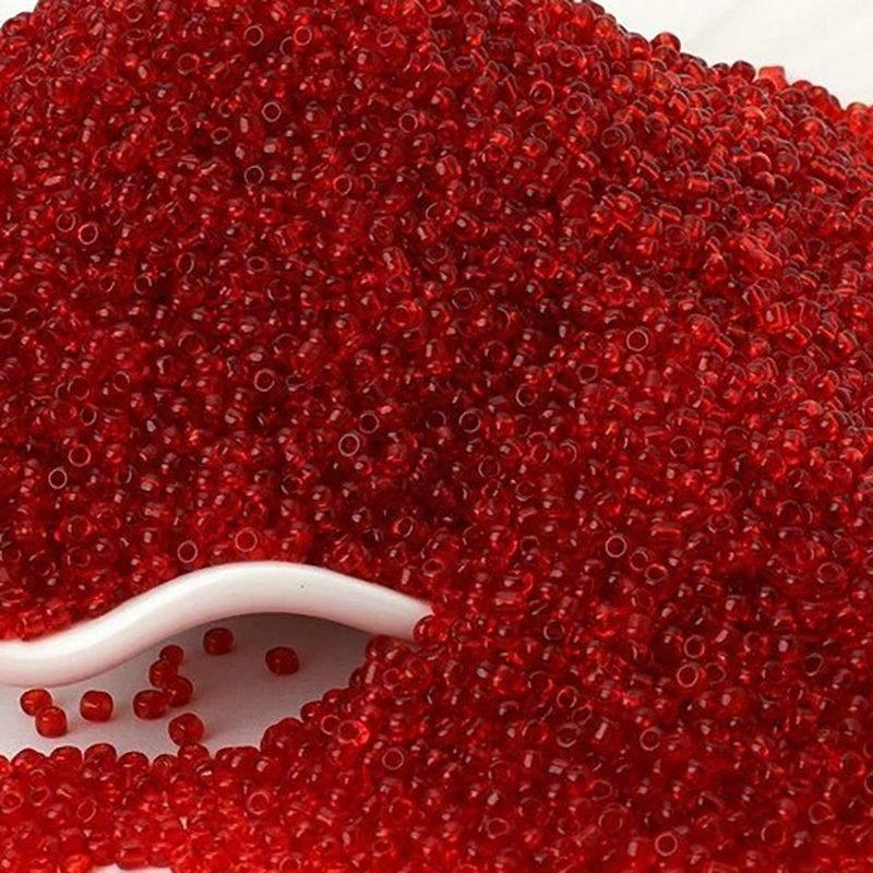 Red Transparen toho japanese seed beads, 2mm 12/0 Miyuki Delica small glass beads, Austria round beads, Clear, 1000 pcs