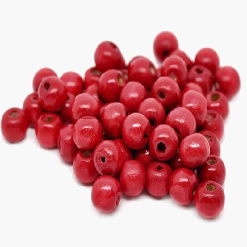 Red Wooden natural loose spacer round beads 4-16mm
