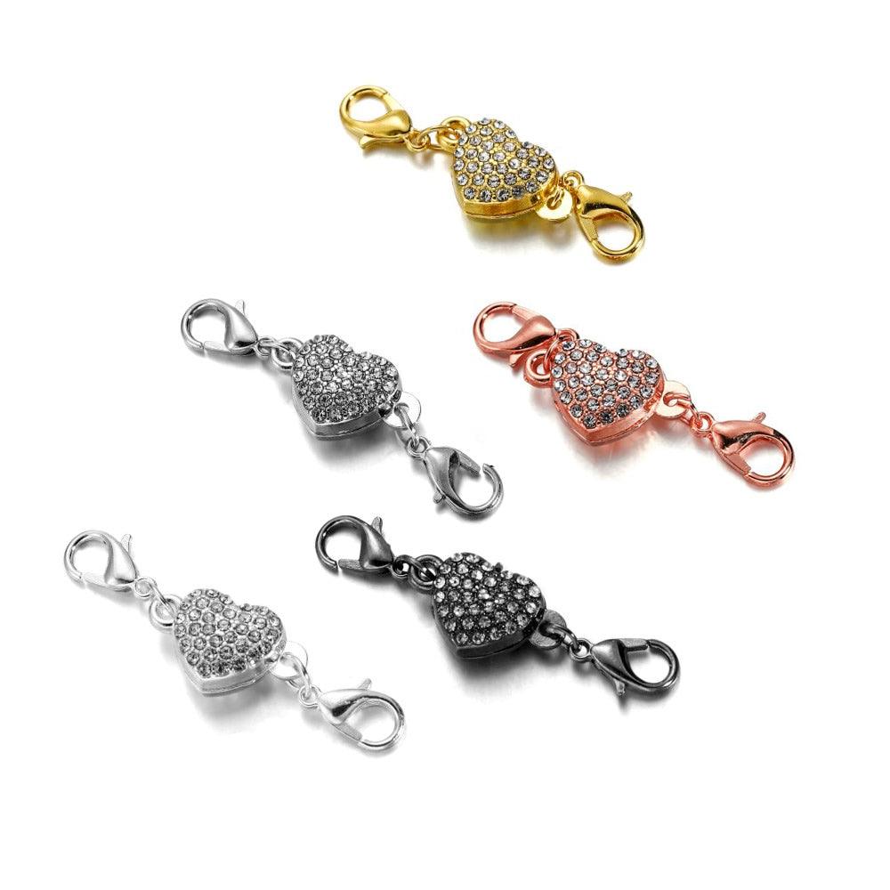 Heart-Shaped Magnetic Clasps with Rhinestones ❤️🧲 – RainbowShop for Craft