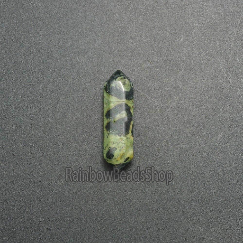 Rhyolite kambaba jasper gemstone wand double chakra Healing crystal hexagonal Stone