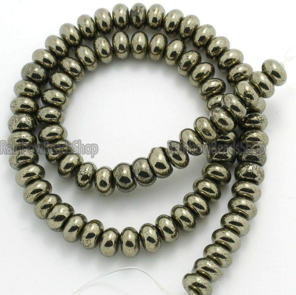 Rondelle iron pyrite natural beads, 2x3mm 3x4mm 4x6mm 5x8mm 6x10mm bead jewelry loose beading stone, natural gemstone