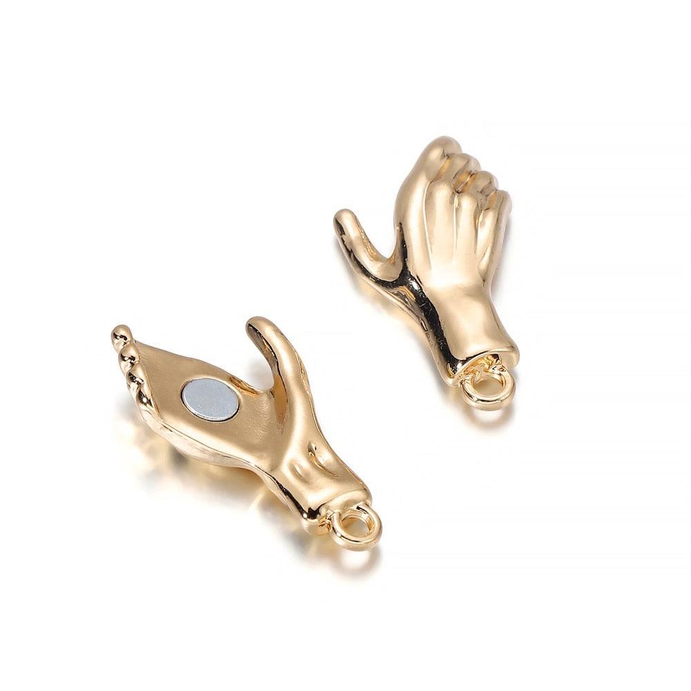 Shake Hands Style Magnetic Clasps, 6pcs