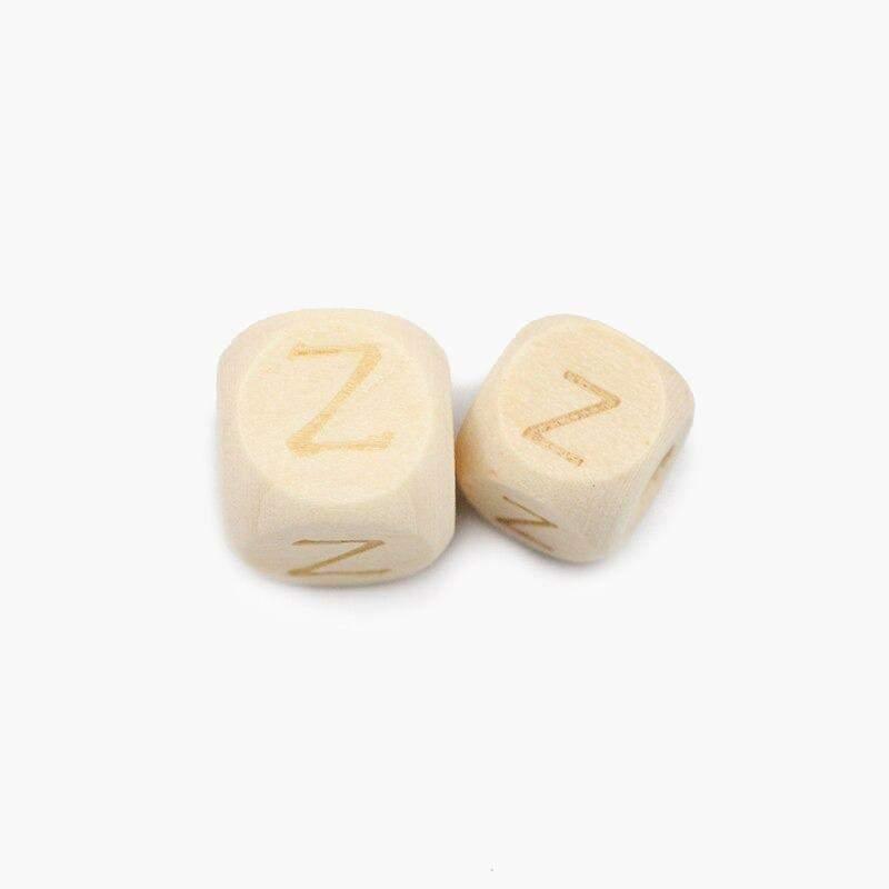 Square Letters Grass Tree Wood Bead Laser, Alphabet A~Z Ecofriendly Wooden Beads 26pcs 10/12mm