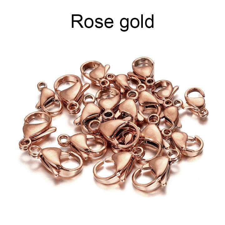 Stainless Steel Lobster Claw Clasps, Gold Plated, 30Pcs/lot