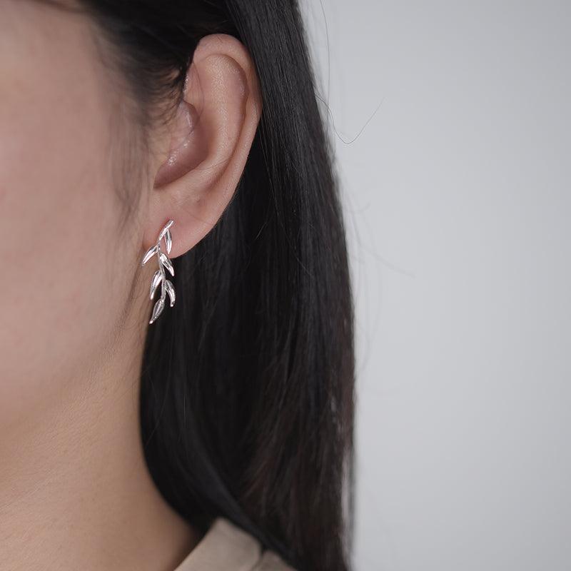 Swallow Willow Branch Asymmetrical Earrings