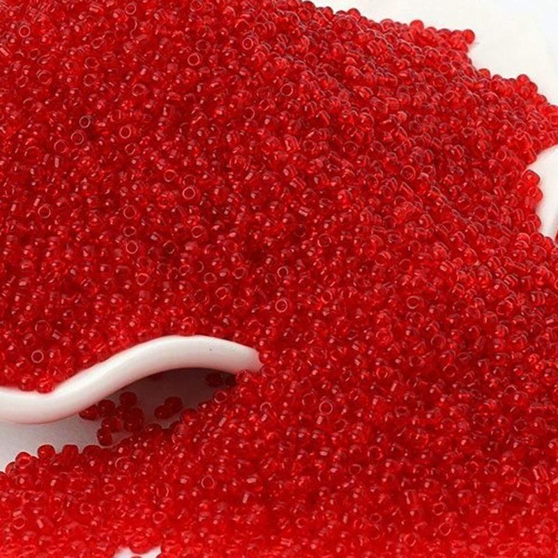 Tiny Red Transparen japanese seed beads, 2mm 12/0 toho Miyuki Delica small glass beads, Austria round beads, Clear, 1000 pcs