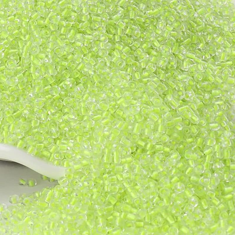 Tiny yellow green Lined, Transparen japanese seed beads, 2mm 12/0 toho Miyuki Delica small glass beads, Austria round beads Clear, 1000 pcs