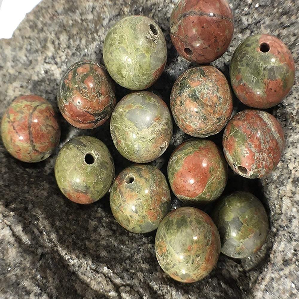 Wholesale Natural Green Red Unakite beads, Round Gemstone 4-12mm, 15.5'' strand