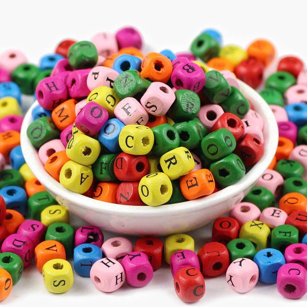 10mm Wooden Beads 26 Letters Letter Beads Square Craft DIY