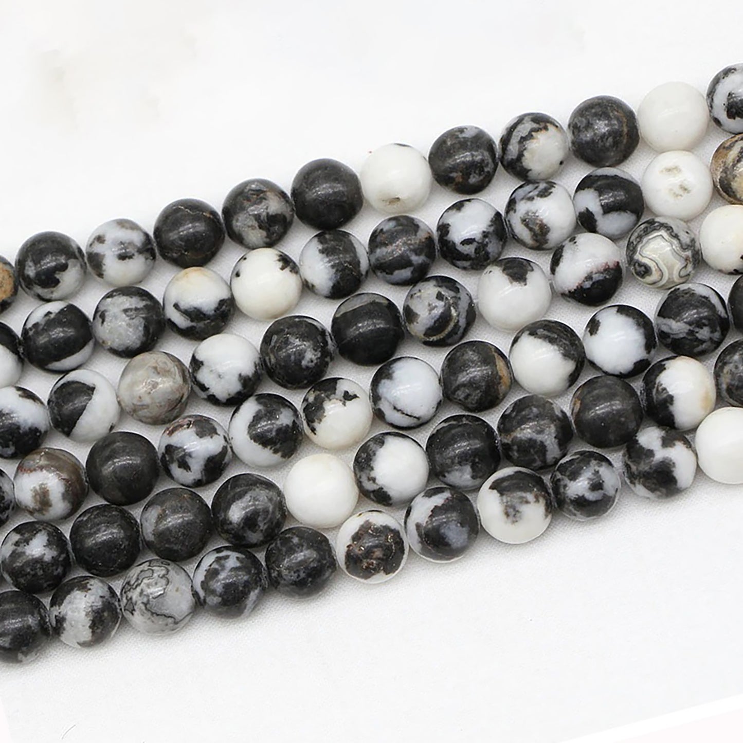 Natürliche Zebra-Jaspis-Perlen, 2–10 mm