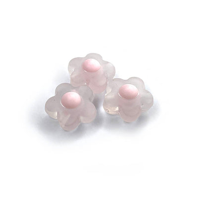 15pcs Pastel Transparent Candy Flower Acrylic Beads 17mm