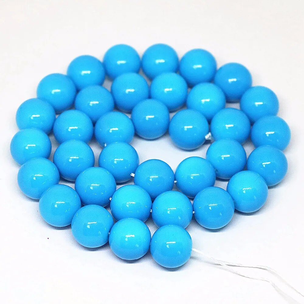 Blue Coated Czech Glass Beads 4-16mm