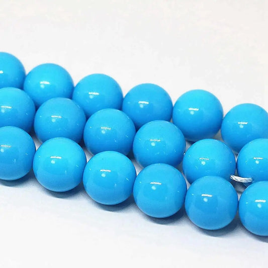 Blue Coated Czech Glass Beads 4-16mm