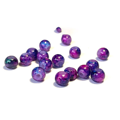 Perles de verre opaques à motifs ronds 4-10 mm