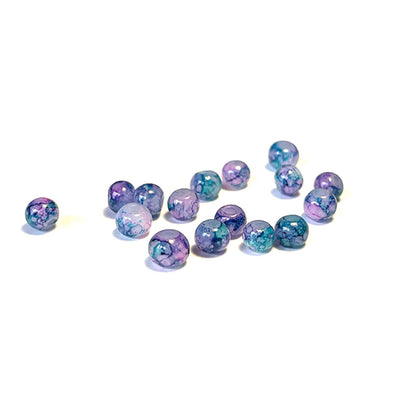 Perles de verre opaques à motifs ronds 4-10 mm