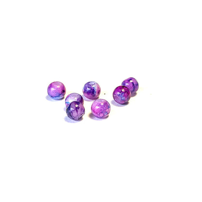 Perles de verre opaques à motifs ronds 4-10 mm