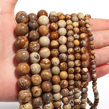 Wholesale Picture Jasper Beads Round 4-12mm