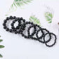 Black Obsidian Gemstone Stretch Bracelet, 4-12mm
