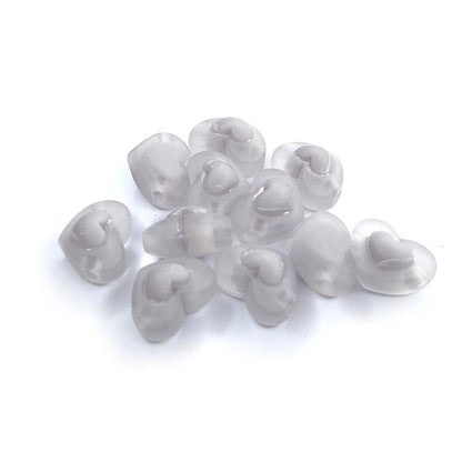 15pcs Pastel Transparent Heart Acrylic Beads 17mm