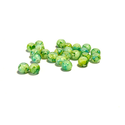 Perles de verre opaques à motifs ronds 4-10 mm