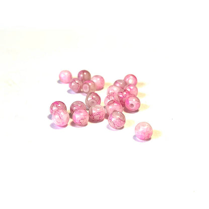 Perles de verre opaques à motifs ronds 4-10 mm