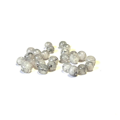 Perles de verre opaques à motifs ronds 4-10 mm