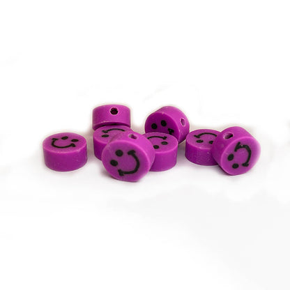 10mm Smile Face Round Polymer Clay Beads