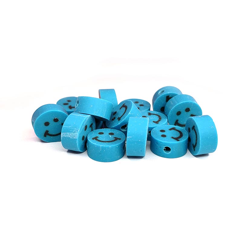 10mm Smile Face Round Polymer Clay Beads