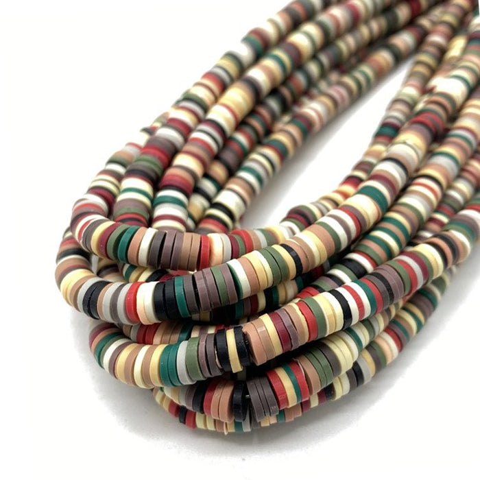 African Vinyl Disk Beads - Heishi Beads, Waist Beads 3mm
