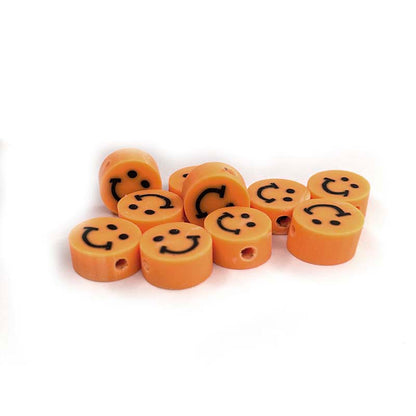 10mm Smile Face Round Polymer Clay Beads