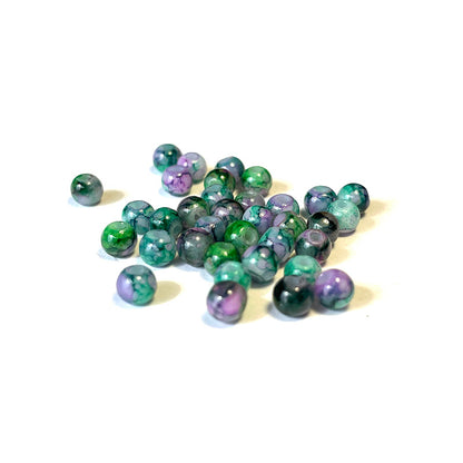 Perles de verre opaques à motifs ronds 4-10 mm