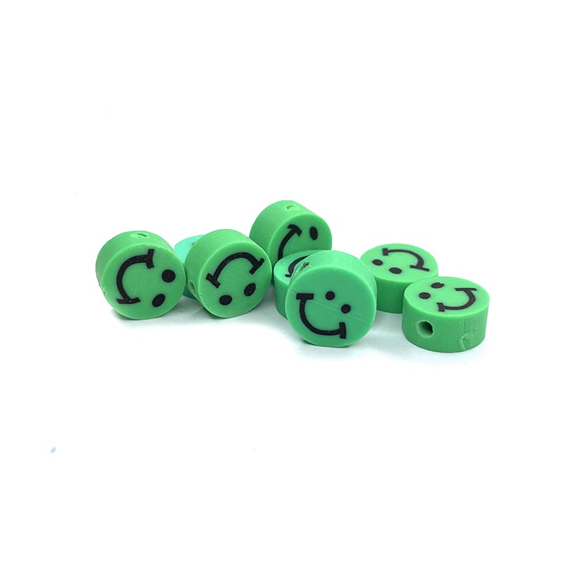 10mm Smile Face Round Polymer Clay Beads