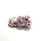Big Hole Czech Rhinestone Silver Rondelle Spacer Beads
