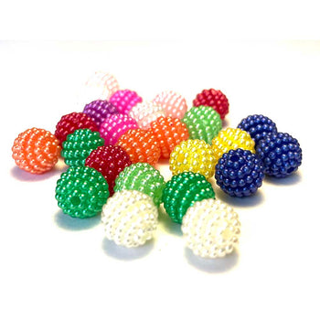 Mixed Color 10mm, 12mm Bayberry Acrylic Beads