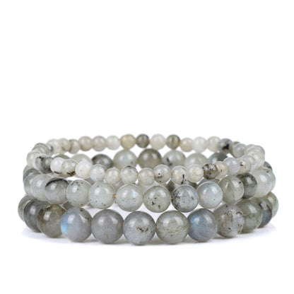 Labradorite Gemstone Stretch Bracelet, 4-12mm