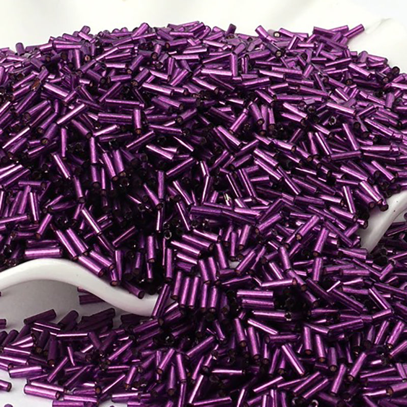 2x6mm Long Tube Lined Cylinder Seed Beads 400pcs