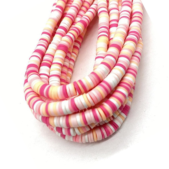 6mm White Speckled Heishi Beads, White Polymer Clay Disc Beads, African  Disc Beads, Vinyl Heishi, 16 inch Strand #210