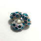 Big Hole Czech Rhinestone Silver Rondelle Spacer Beads