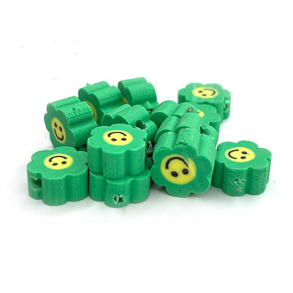 10mm Sunflower Smile with Color Polymer Clay Beads