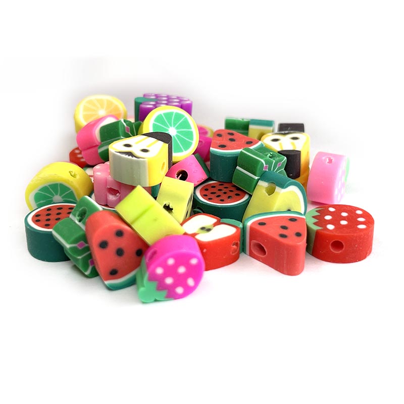 10mm Fruit Shaped Polymer Clay Beads, 30pcs