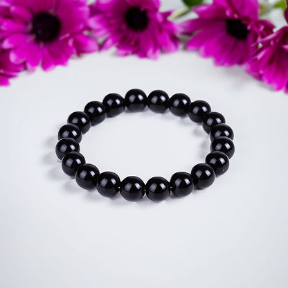 Bracelet extensible en obsidienne noire, 4-12 mm 