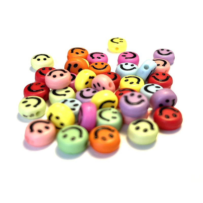 Beads Jewelry Making Smile, Smiley Polymer Beads Yellow