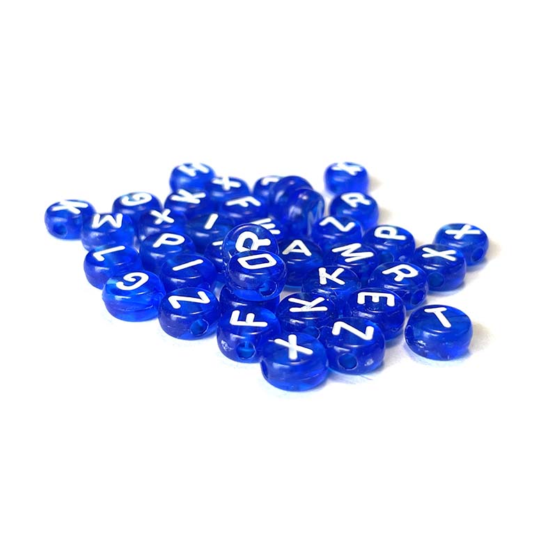7mm Clear Acrylic Alphabet Beads, Colorful, 100pcs