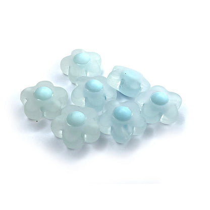 15pcs Pastel Transparent Candy Flower Acrylic Beads 17mm